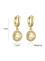 thumb Brass Cubic Zirconia Mouth Vintage Huggie Earring 2