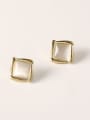 thumb Brass Cats Eye Geometric Minimalist Stud Trend Korean Fashion Earring 2