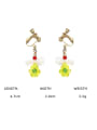 thumb Brass Synthetic Crystal Flower Cute Pure handmade Weave Earring 3