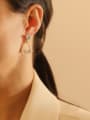 thumb Brass Imitation Pearl Triangle Bohemia Stud Trend Korean Fashion Earring 2