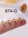thumb Stainless steel Cubic Zirconia Round Hip Hop Single Earring 0
