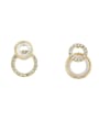 thumb Brass Shell Geometric Minimalist Stud Trend Korean Fashion Earring 0