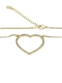 thumb Brass Cubic Zirconia Heart Minimalist Pendant Necklace 4