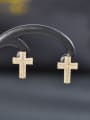 thumb Brass Cubic Zirconia Cross Minimalist Stud Earring Set 3