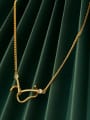 thumb Brass Rhinestone Geometric Minimalist Necklace 1