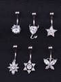 thumb Stainless steel Cubic Zirconia Flower Hip Hop Belly Rings & Belly Bars 0