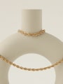 thumb Titanium Steel Geometric Vintage Twist chain bracelet Necklace 0