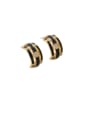 thumb Brass Enamel Geometric Minimalist Stud Earring 0