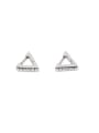 thumb Titanium Steel Cubic Zirconia Triangle Hip Hop Huggie Earring 3