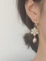 thumb Alloy Imitation Pearl  Flower Cute Hook Earring 1