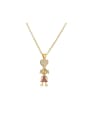 thumb Brass Cubic Zirconia Girl Dainty Necklace 0