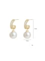 thumb Brass Imitation Pearl Geometric Dainty Drop Earring 3