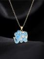 thumb Brass Enamel Elephant Vintage Necklace 3