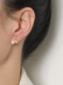 thumb Brass Cubic Zirconia Geometric Minimalist Clip Earring 1