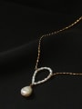 thumb Brass Freshwater Pearl Irregular Minimalist Necklace 2