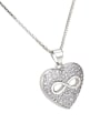 thumb Brass Cubic Zirconia  Dainty Heart Earring and Necklace Set 2