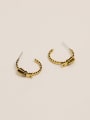 thumb Brass Geometric Vintage Stud Trend Korean Fashion Earring 4