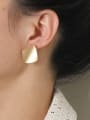 thumb Brass Smooth Square Minimalist Clip Earring 1