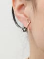 thumb Brass Cubic Zirconia Enamel Cross Minimalist Stud Earring 1