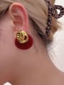 thumb Brass Resin Geometric Vintage Drop Earring 1