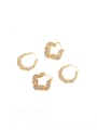 thumb Brass Cubic Zirconia Geometric Minimalist Huggie Earring 0