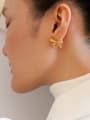 thumb Brass Rhinestone Bowknot Minimalist Stud Earring 1