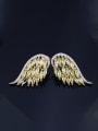 thumb Brass Cubic Zirconia Wing Luxury Stud Earring 3