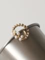 thumb Brass Freshwater Pearl Geometric Minimalist Band Ring 2