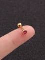 thumb Brass Cubic Zirconia Round Minimalist Stud Earring 3