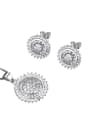 thumb Brass Dainty Round Cubic Zirconia Earring and Necklace Set 3