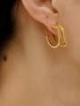 thumb Brass Geometric Minimalist Stud Trend Korean Fashion Earring 1