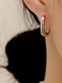 thumb Brass Hollow Geometric Minimalist Huggie Trend Korean Fashion Earring 2