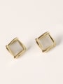 thumb Brass Cats Eye Geometric Minimalist Stud Trend Korean Fashion Earring 3