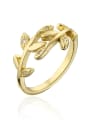 thumb Brass Cubic Zirconia Butterfly Leaf Vintage Band Ring 4