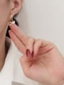 thumb Brass Cubic Zirconia Heart Minimalist Huggie Earring 1