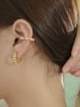 thumb Brass Imitation Pearl Geometric Hip Hop Huggie Earring 2