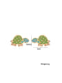 thumb Brass Enamel Turtle Cute Stud Earring 1