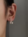 thumb Copper cross imaging pearl geometric minimalist study Trend Korean Fashion Earring 1