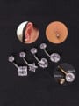 thumb Stainless steel Cubic Zirconia Star Hip Hop Stud Earring OR Belly Estuds 0