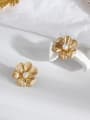 thumb Copper Imitation Pearl Flower Vintage Stud Trend Korean Fashion Earring 3