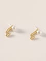 thumb Brass Imitation Pearl Irregular Minimalist Stud Trend Korean Fashion Earring 0