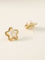 thumb Brass Imitation Pearl Star Minimalist Stud Trend Korean Fashion Earring 3
