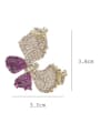 thumb Brass Cubic Zirconia Butterfly Luxury Cluster Earring 1