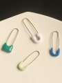 thumb Brass Enamel Irregular Minimalist pin Single Earring(Single) 0