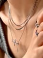 thumb Brass Hip Hop Bowknot  Earring and Necklace Set 3