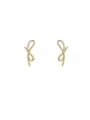 thumb Copper Rhinestone Bowknot Cute Stud Trend Korean Fashion Earring 0