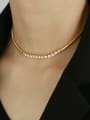 thumb Brass Cubic Zirconia Vintage Snake bone chain  Necklace 1