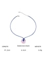 thumb Stainless steel Glass Stone Cotton thread Geometric Minimalist Necklace 2