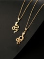 thumb Brass Vintage Snake Pendant Necklace 2