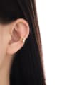 thumb Brass Cubic Zirconia Water Drop Minimalist Clip Earring(Single) 1